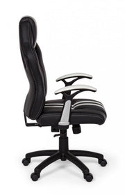 Office armchair with white leatherette Spider armrests