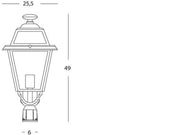 Outdoor Aluminum Die-Cast Lamp with Transparent Glass Diffusers - Graphite