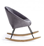 Annika rocking armchair with dark gray velvet effect
