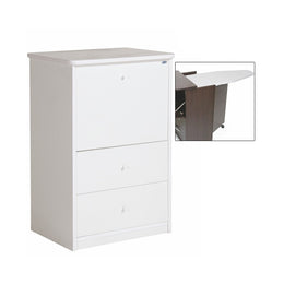 Cabinet with ironing board White melamine wood drawers cm 44x57xH.89