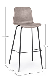 Kyra beige faux leather vintage bar stool 39 x 44 x 103.5 cm
