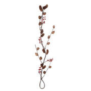 Brown garland with pine cones and berries 140 cm