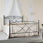 Iron double bed with black footboard ALICE 166x208x h128 cm