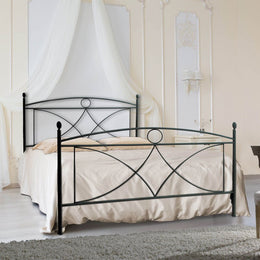 Iron double bed with black footboard ALICE 166x208x h128 cm