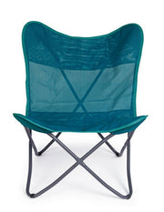 Folding sea chair in Water Green textilene BUTTERFLY GABICCE 77.5x81x h89 cm