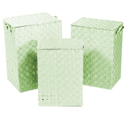 Light green lined rectangular polyester 1-3 basket cm40x30h55