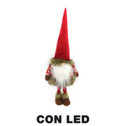 Fabric gnome with red led cm25x18h72