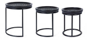 Set of 3 black design Kirtan coffee tables