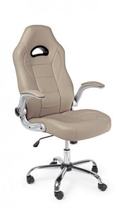 Office armchair upholstered in Boneville Beige leather