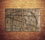 Oil on multicolor canvas and metal frame 75x100 cm