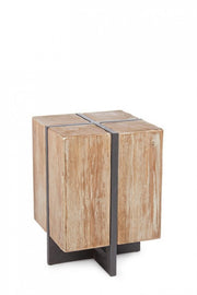 Industrial metal wood stool Garrett 45h cm