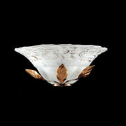 Wall lamp iron Brown Gold one light white glass lampshade 33x16x h14 cm