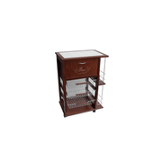Vesuvio space-saving trolley with walnut bread bin and bottle holder