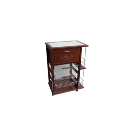 Vesuvio space-saving trolley with walnut bread bin and bottle holder
