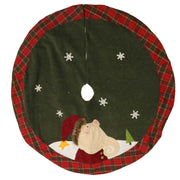 Tree fabric cover with green Santa Claus cm ø122h1