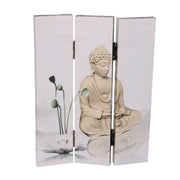 Buddha Print 3-Panel Room Divider 120.6x2.5xH180.6x2.5