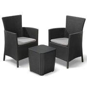 Keter graphite color Iowa balcony armchairs set
