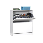 Shoe rack with 2 folding doors in glossy white 73x26xh.84 cm (SHC520BY1)