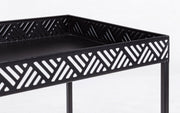 Set of 2 Inky black metal coffee tables