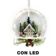 Led metal garland with white house cm25x7x47,5