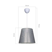 Conic pendant lamp ASZ0777 in gray fabric