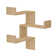 Rustic Oak 3-Tier Corner Bookcase - 90cm H x 22cm D x 60cm L