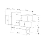 Hermes sideboard in dark coffee color with 160 cm marble effect doors and drawers