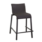 Adila walnut polyrattan bar stool cm49x59h81 - 103