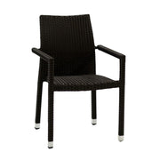 Stackable walnut Polyrattan armchair for outdoor use