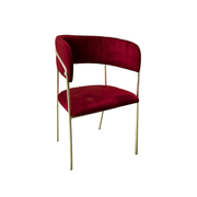 Key chair in dark red fabric and gold structure