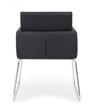 Chair with armrests in imitation leather Black SIXTY 60x54x h80.5 cm
