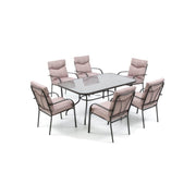 Dining set Anthracite beige chair cushions MADAGASCAR