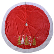 Fabric tree base cover with red trees cmø120