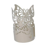 Round cream butterfly metal cup holder cm ø8h20