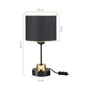 Metal table lamp and Arden black fabric lampshade ASZ1633