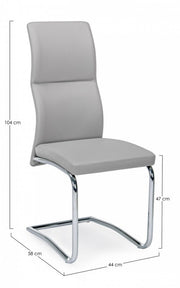 Light gray eco-leather chair THELMA 44x58x h104 cm
