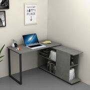 Oslo desk with cement bookcase 120x60xh 74 cm