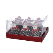 Pack of 6 paraffin candle reindeer cone cm13,5x7,5h9,5