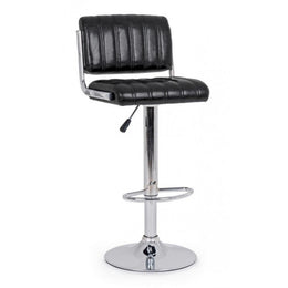 Black imitation leather bar stool BARCLAY 46x51,5x h88,5 - 109,5 cm