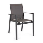 Crozet dark anthracite outdoor chair with armrests