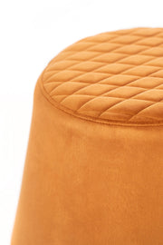 Orange metal velvet pouf cm 46.5 x 46.5 x h 33
