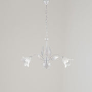 White Silver iron chandelier three lights Alabaster White glass 60x h43 cm