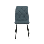 Blue Upholstered Okar Chair with Diamond Stitching