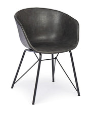 Warhol vintage anthracite eco-leather chair