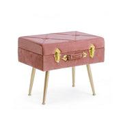 Stool with container in Antique Pink velvet POLINA 50x34x h42 cm