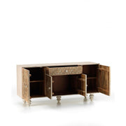 Sideboard 4 doors 1 drawer in brown mango wood 47x 160x h. 75 cm