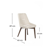 Set of 4 Fabric Chairs 62cm x 49.5cm x 87cm