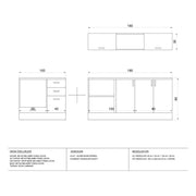 White Reversible Corner Kitchen 180x160 cm