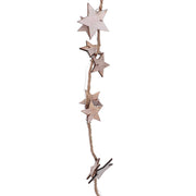 White stars garland with 20 micro leds cm210xh200x1 - battery operated