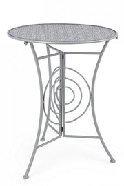 Round folding garden table in steel gray MARLENE diameter 60x h77 cm